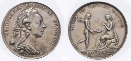 Schadow Gesellschaft Berlin: Prinz Heinrich, Medaille 1777 Schadow Gesellschaft Berlin: Prinz Heinrich, Medaille 1777
